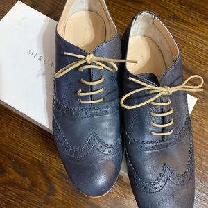 Mercanti Fiorentini size 6 blue wingtip oxfords